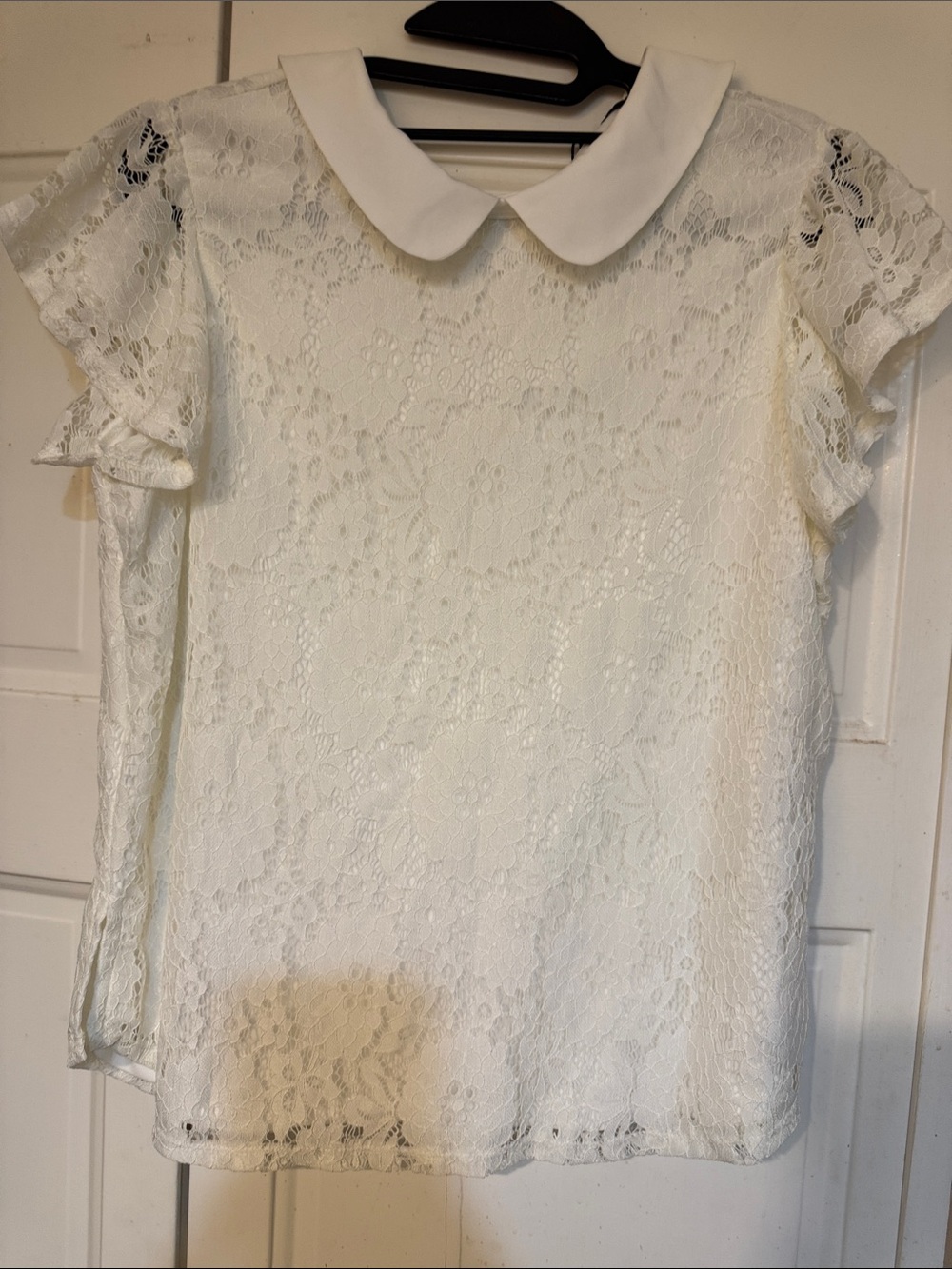 NWT White Lace Peter Pan Collar Top
